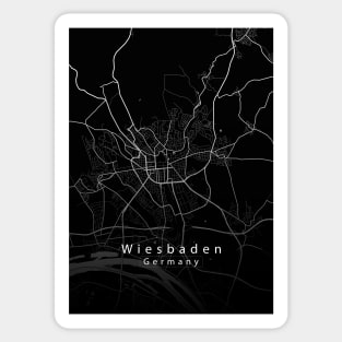 Wiesbaden Germany City Map dark Sticker